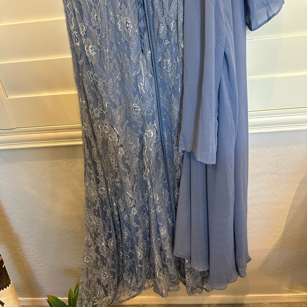 NWT Chic Blue Lace Maxi Dress with Overlay NWT - Picture 8 of 13